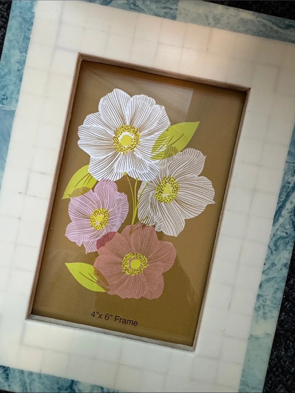 Blue & White 4x6 Decorative Photo Frame - NWT